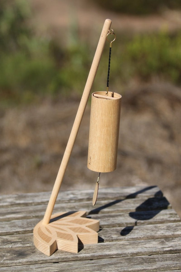 Koshi Earth Symphony Chime + Lotus Flower Stand. Made in France - wind chime set with stand