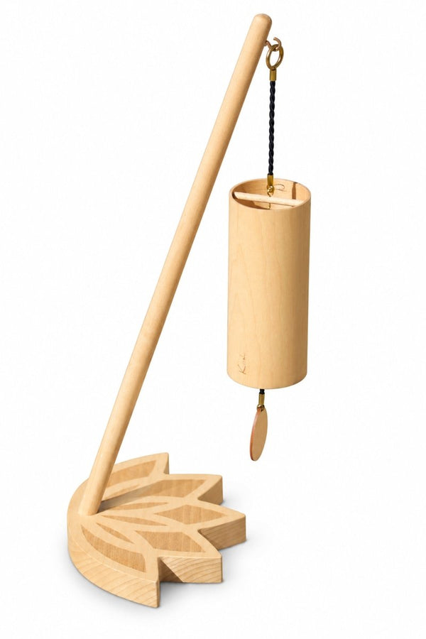 Koshi Earth Symphony Chime + Lotus Flower Stand. Made in France - wind chime set with stand