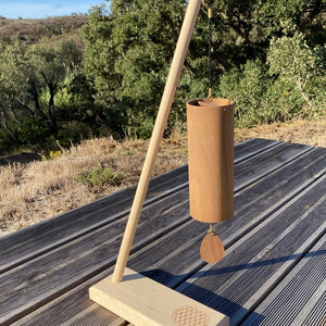 Koshi Earth Symphony Chime + Flower of Life Stand. Made in France - wind chime set with stand